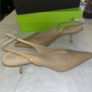 Sam Edelman Womens Bianka Sling Beige Kitten Heels Msrp $149  11 M New